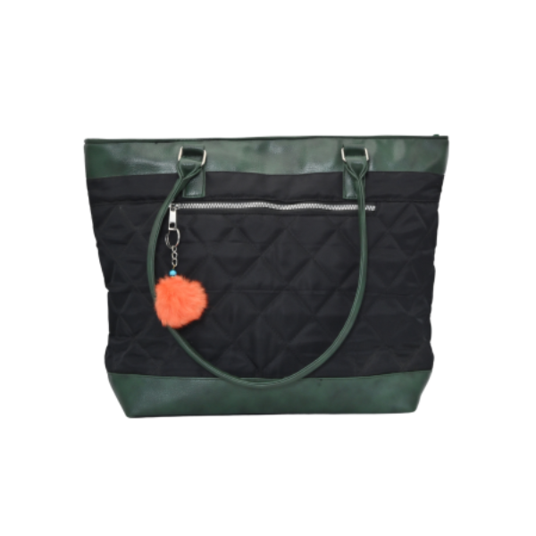 Jeevan PVC Diamond Cut Tote Bag (Green)