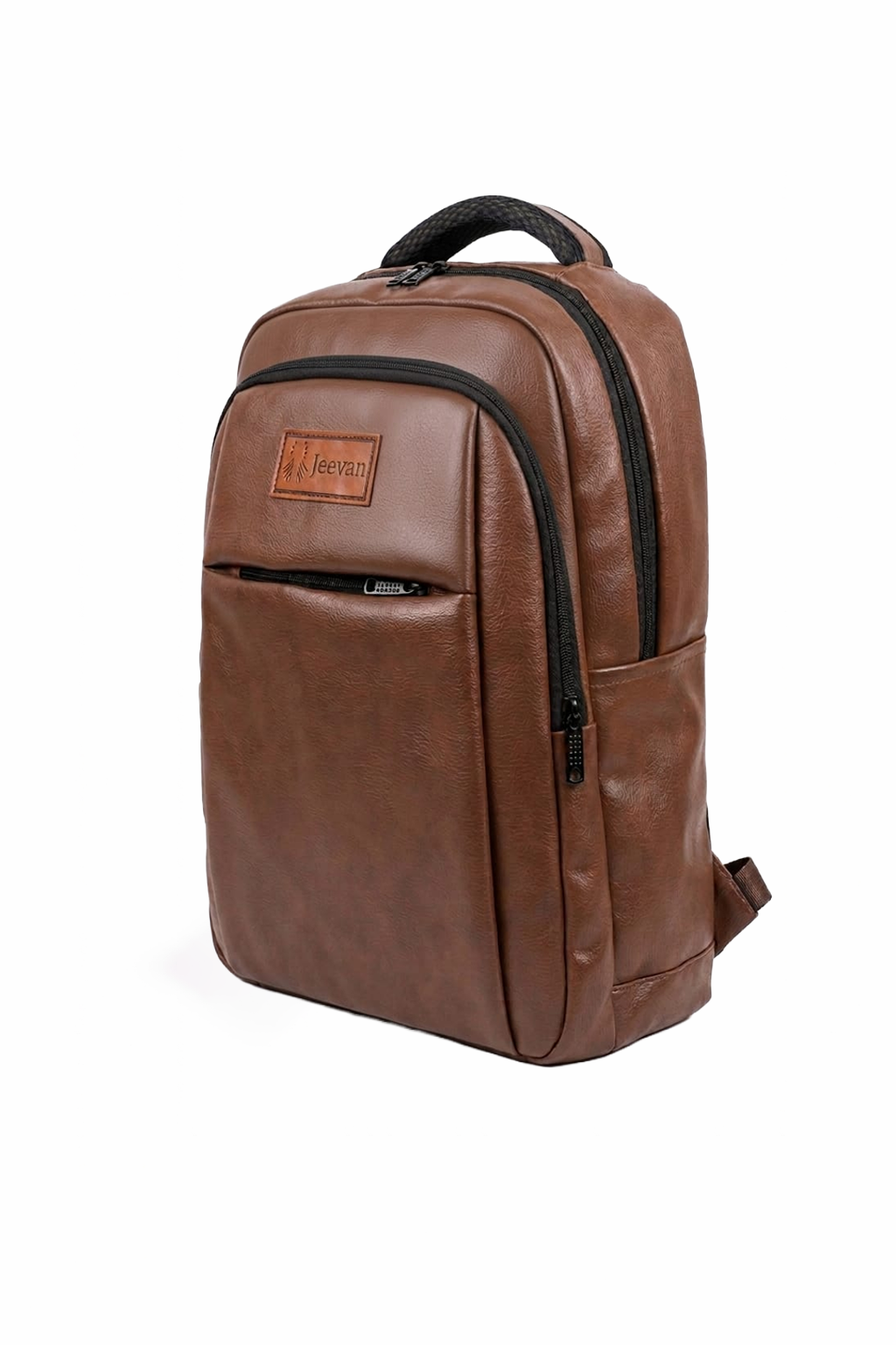 Jeevan Premium Faux Leather Backpack (Chocolate Brown)