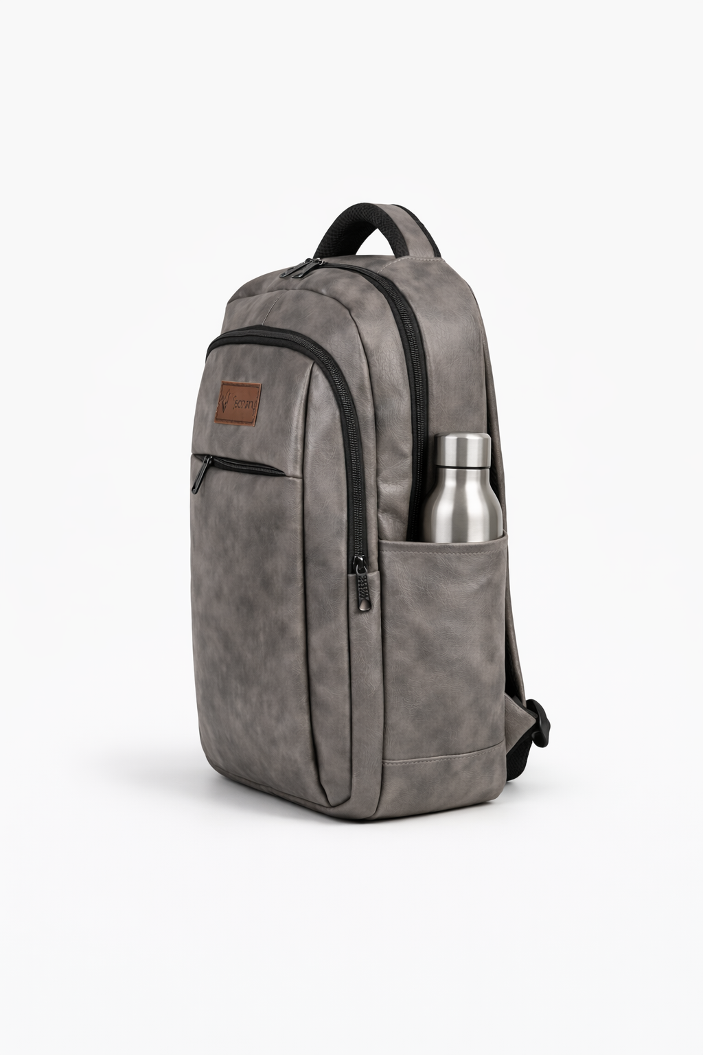 Jeevan Premium Faux Leather Backpack (Grey)