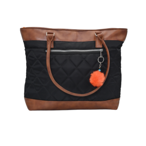 Jeevan PVC Diamond Cut Tote Bag (Camel Brown)