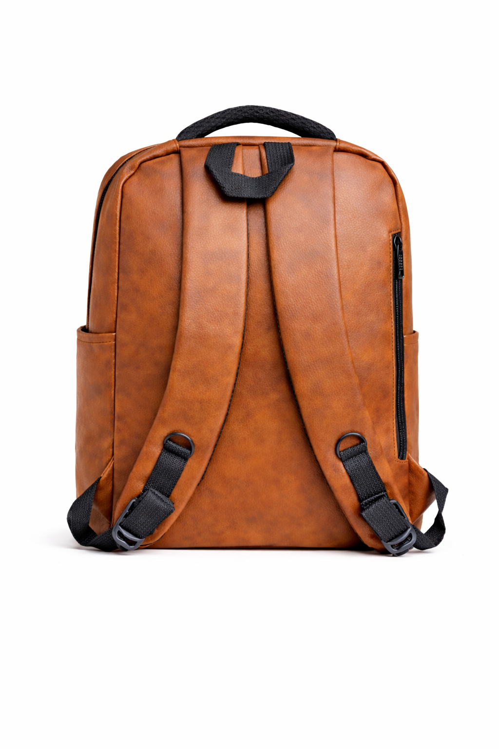 Jeevan Premium Faux Leather Backpack (Camel Brown)