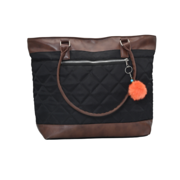 Jeevan PVC Diamond Cut Tote Bag (Chocolate Brown)