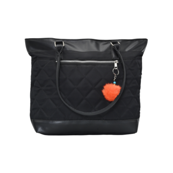Jeevan PVC Diamond Cut Tote Bag (Black)