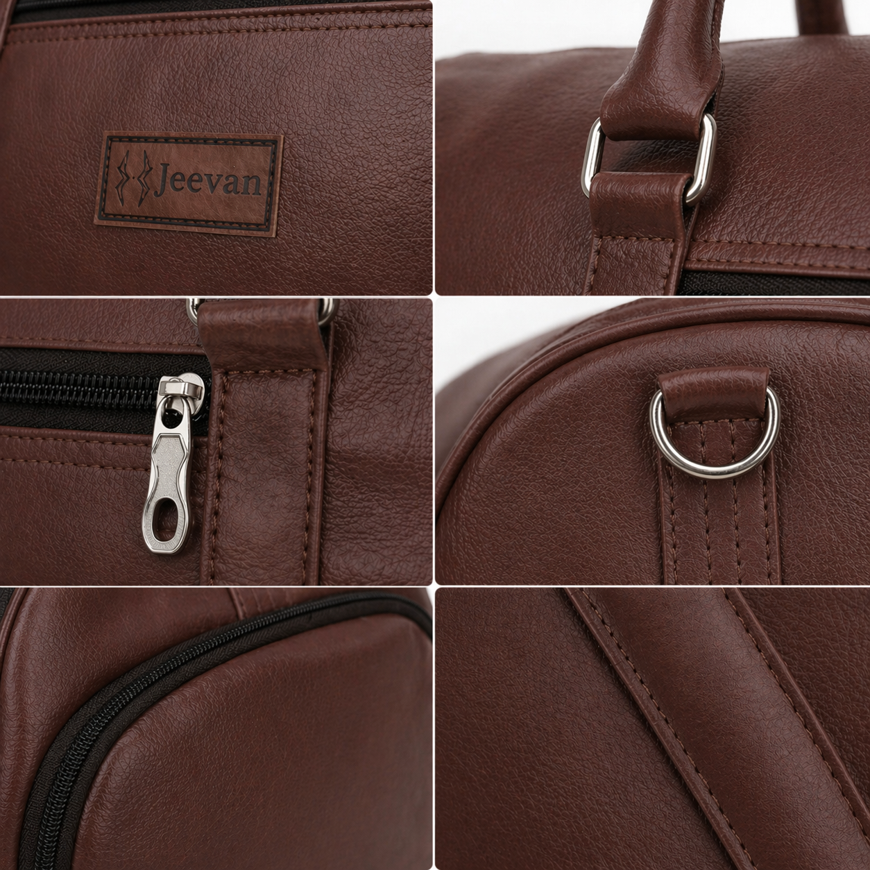 Jeevan Premium Faux Leather Duffle Bag with Shoes Pocket (Chocolate Brown)