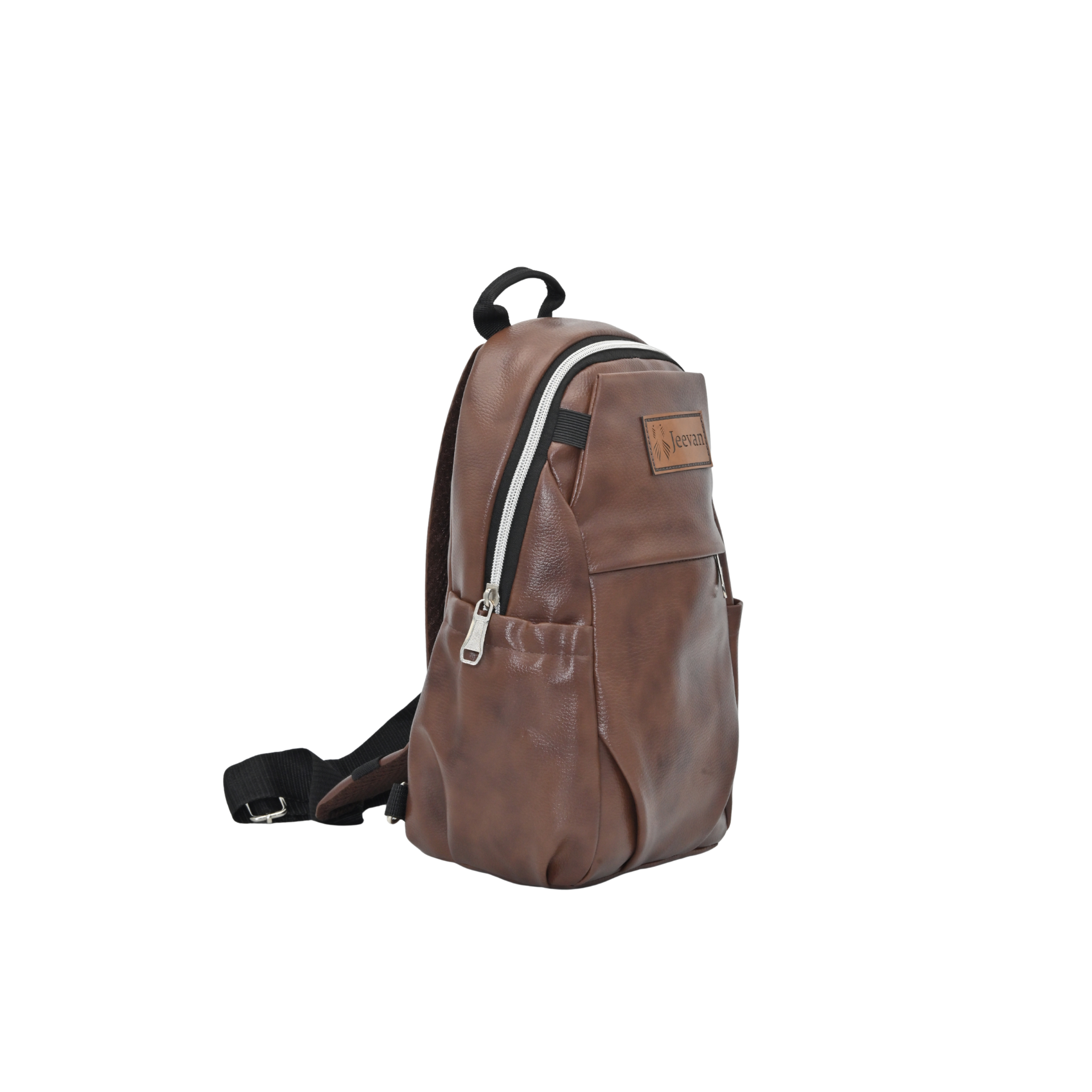 Jeevan Faux Leather Chest Cross Bag - Compact & Stylish (Chocolate Brown)