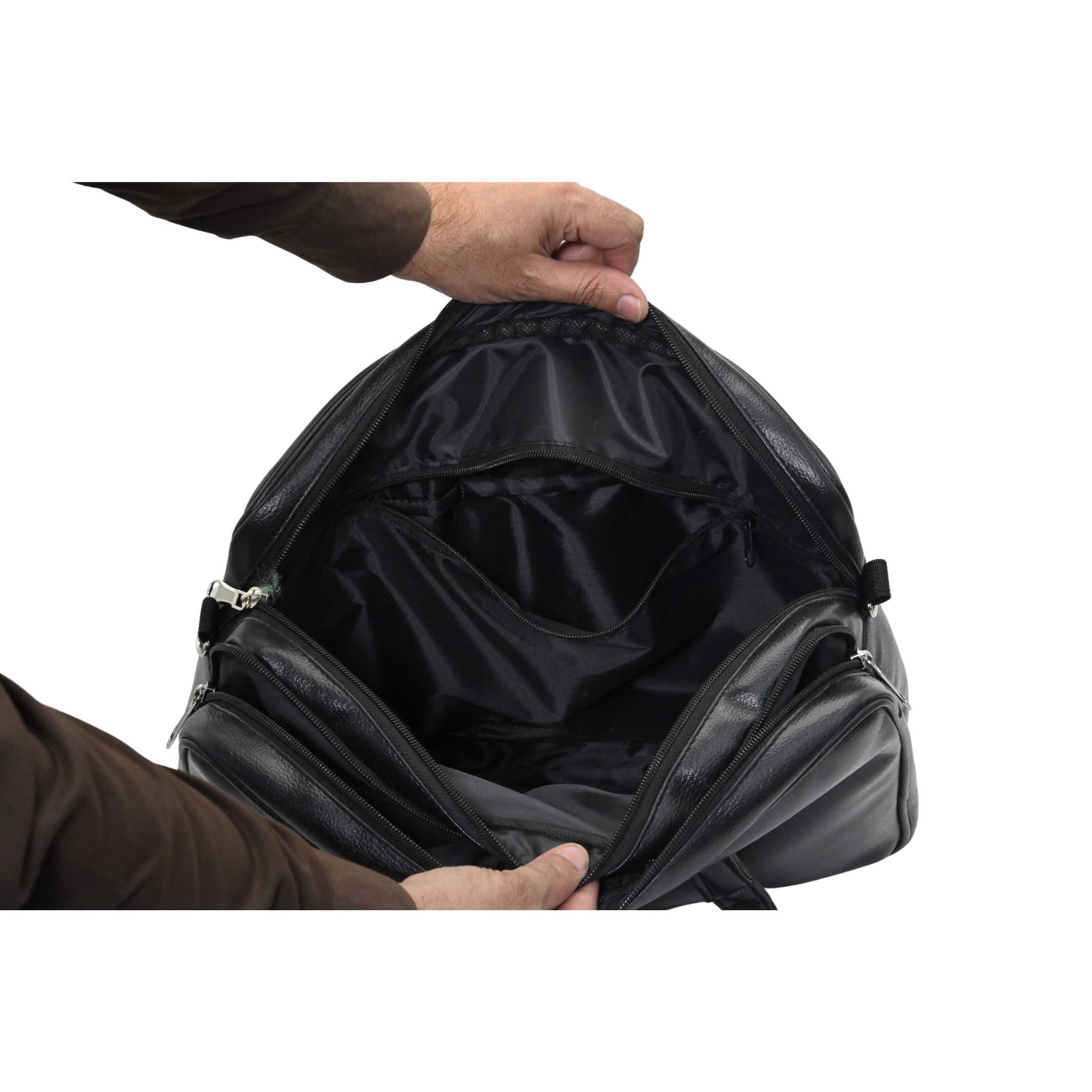 Jeevan Executive Faux Leather File Laptop Bag (Black)