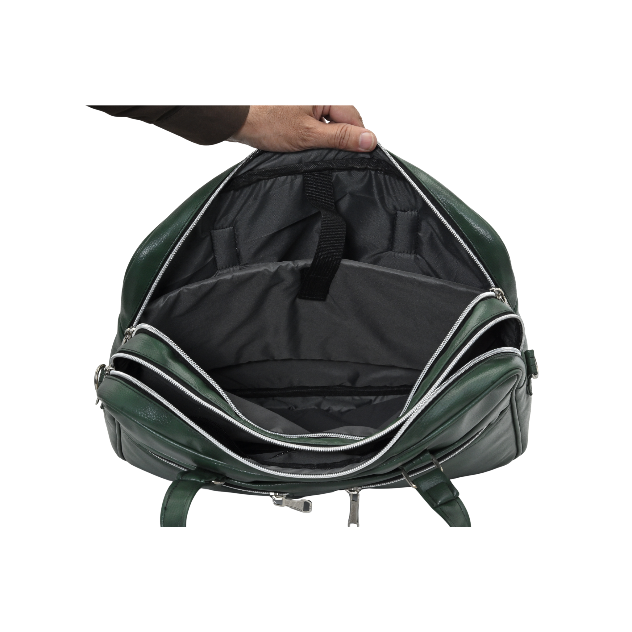 Jeevan Executive Faux Leather File Laptop Bag (Green)