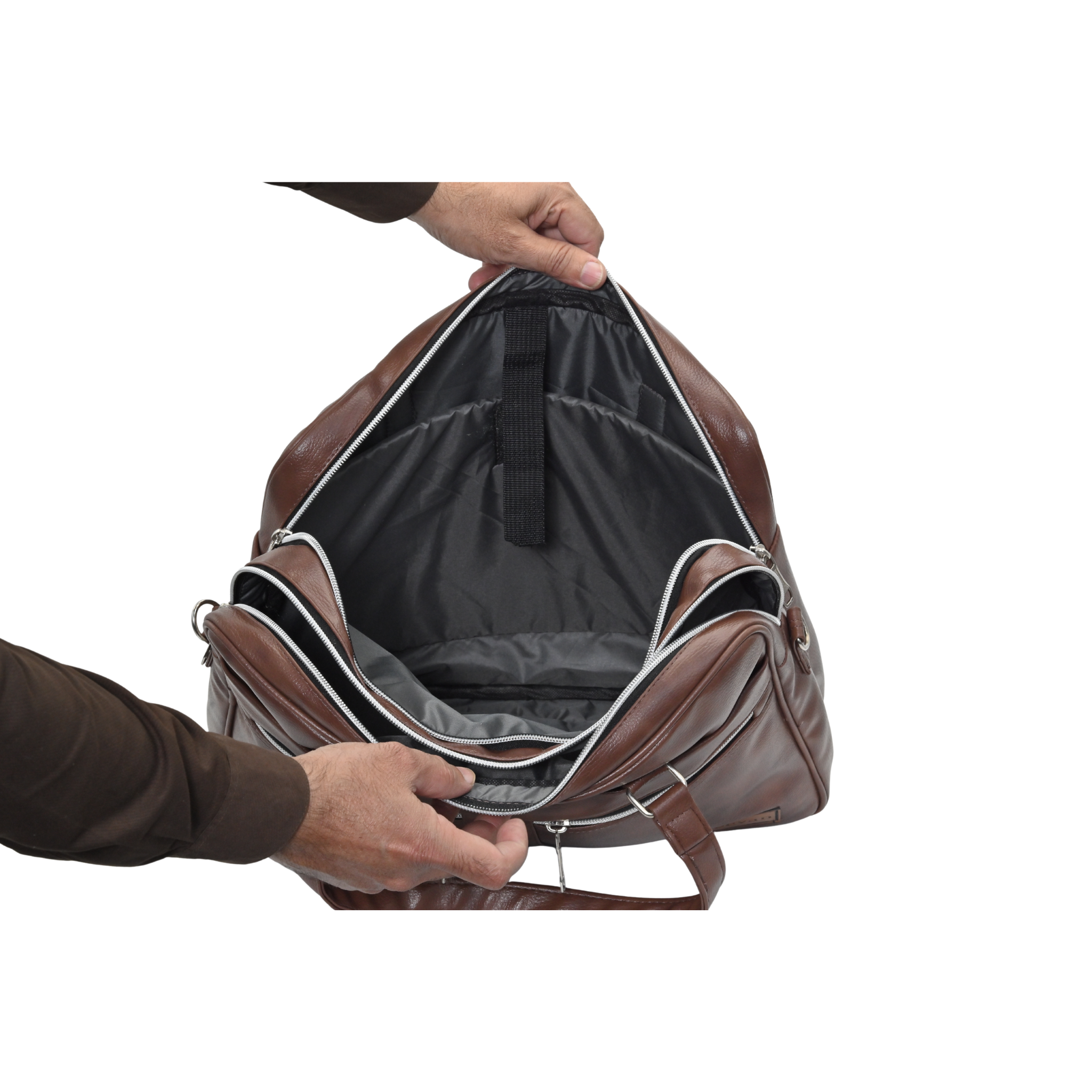 Jeevan Executive Faux Leather File Laptop Bag (Chocolate Brown)