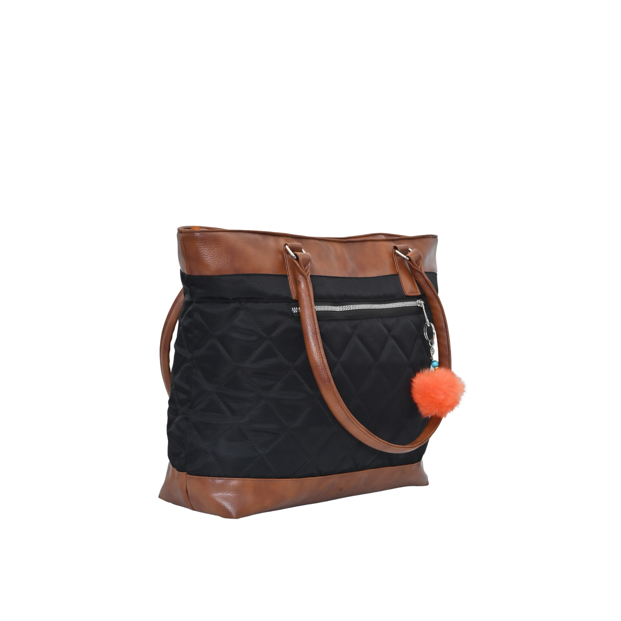Jeevan PVC Diamond Cut Tote Bag (Camel Brown)