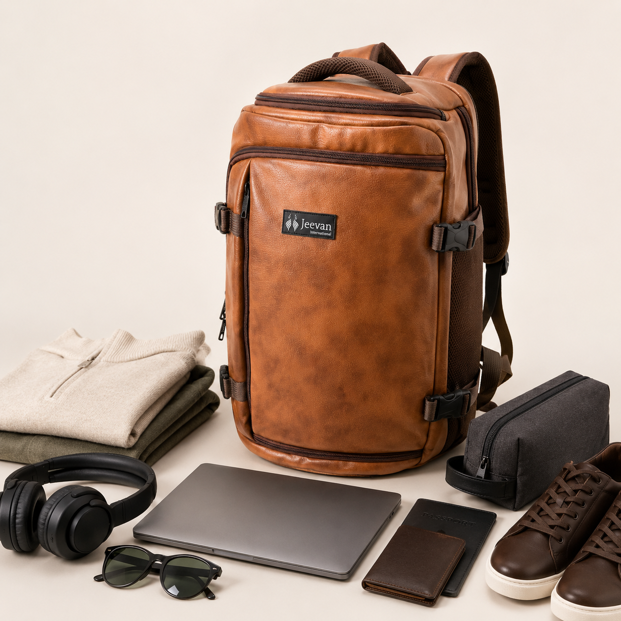 Jeevan Executive Travel Bag – Camel Brown
