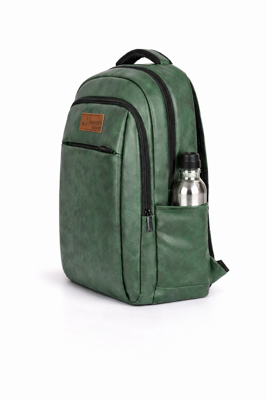 Jeevan Premium Faux Leather Backpack (Green)