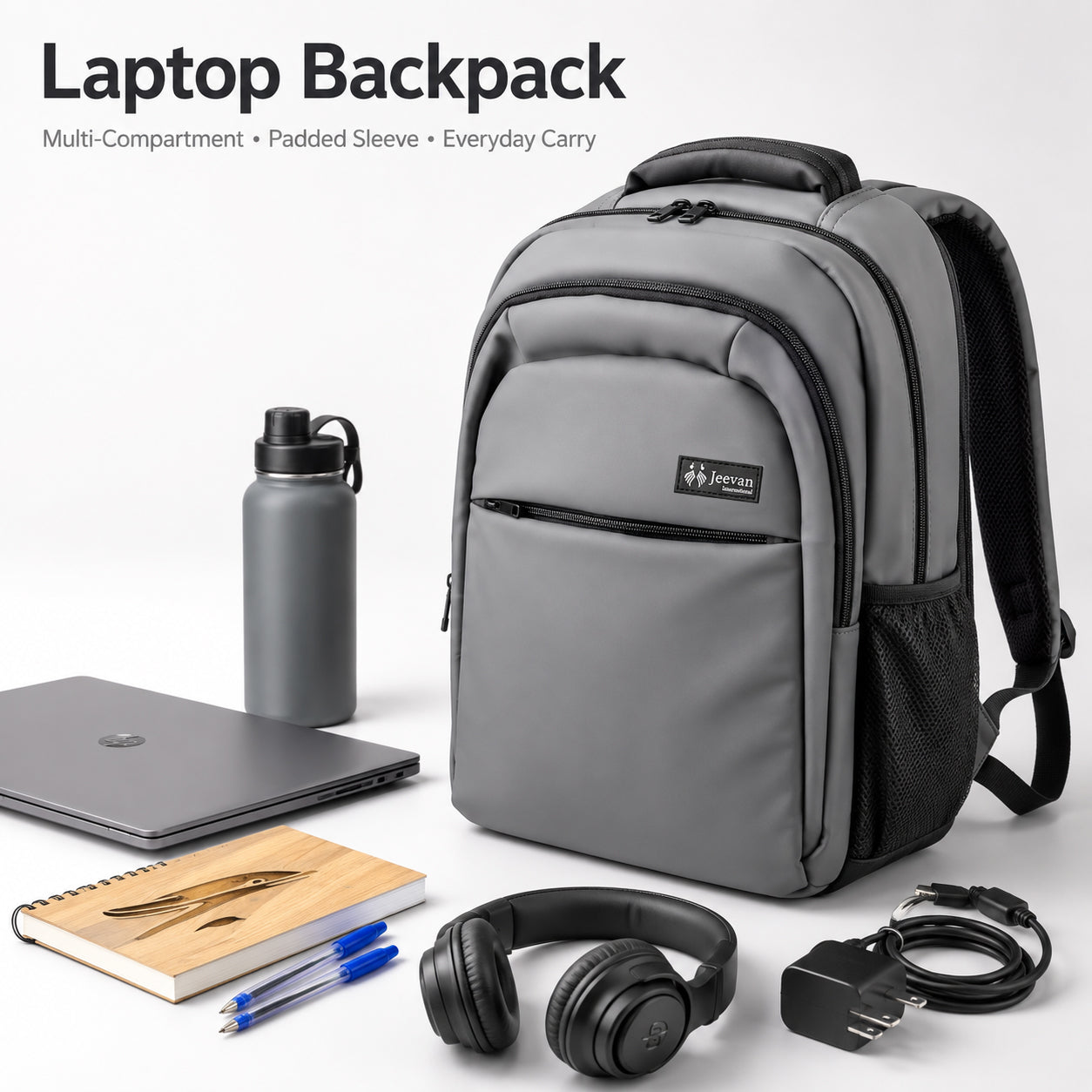 Urban Pro Multi-Compartment Laptop Backpack Grey – 19 Inch