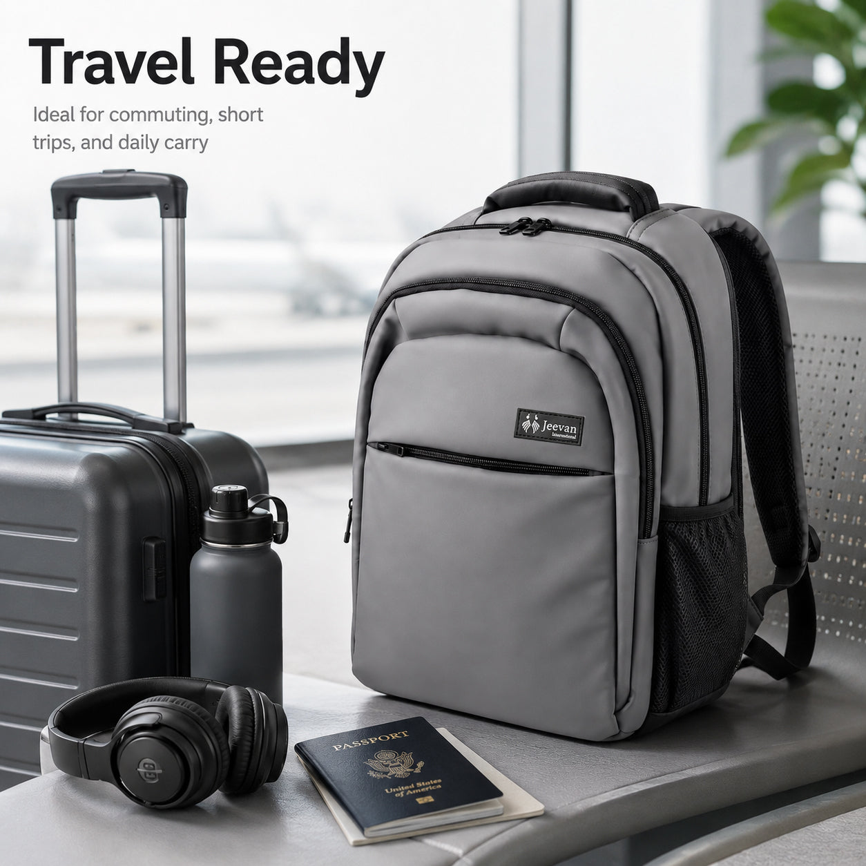 Urban Pro Multi-Compartment Laptop Backpack Grey – 19 Inch