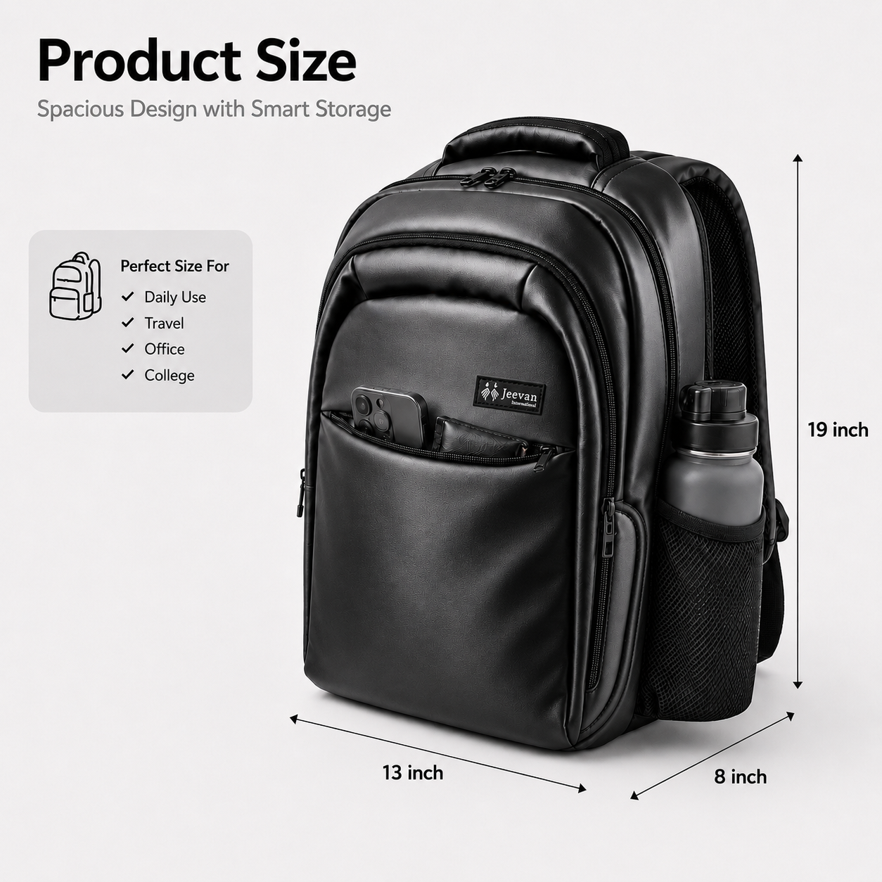 Urban Pro Multi-Compartment Laptop Backpack Black – 19 Inch