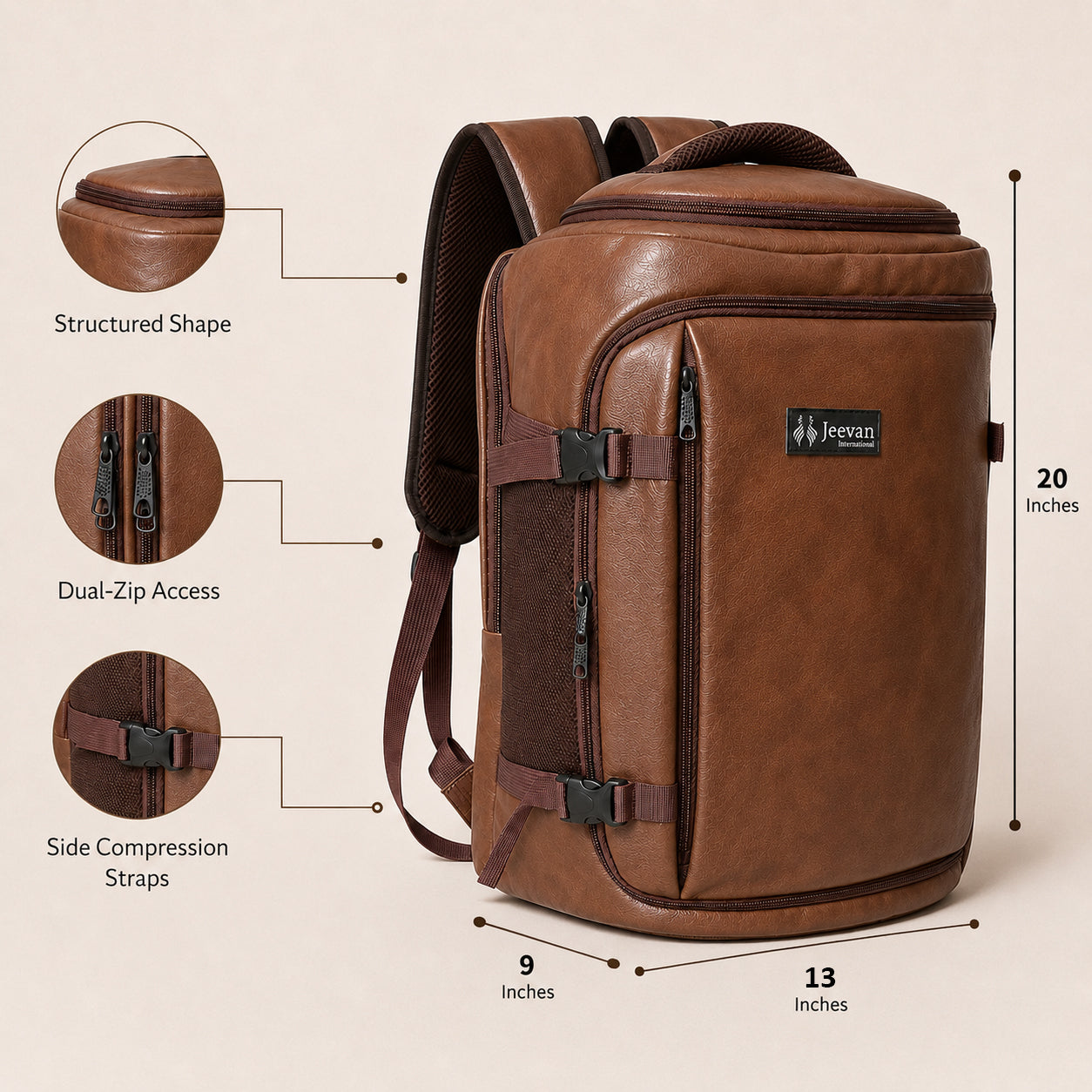 Jeevan Executive Travel Bag – Brown