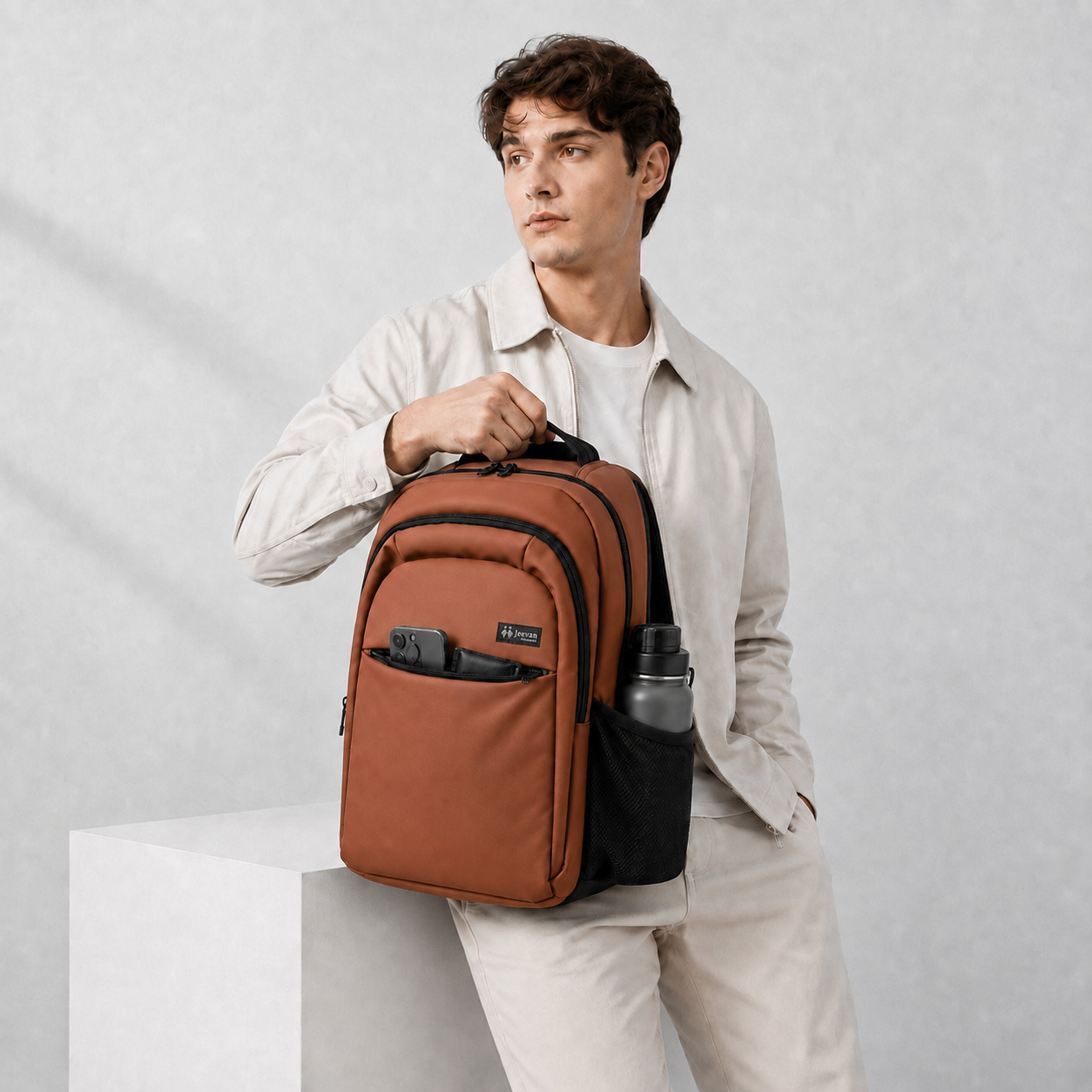 Urban Pro Multi-Compartment Laptop Backpack Brown – 19 Inch