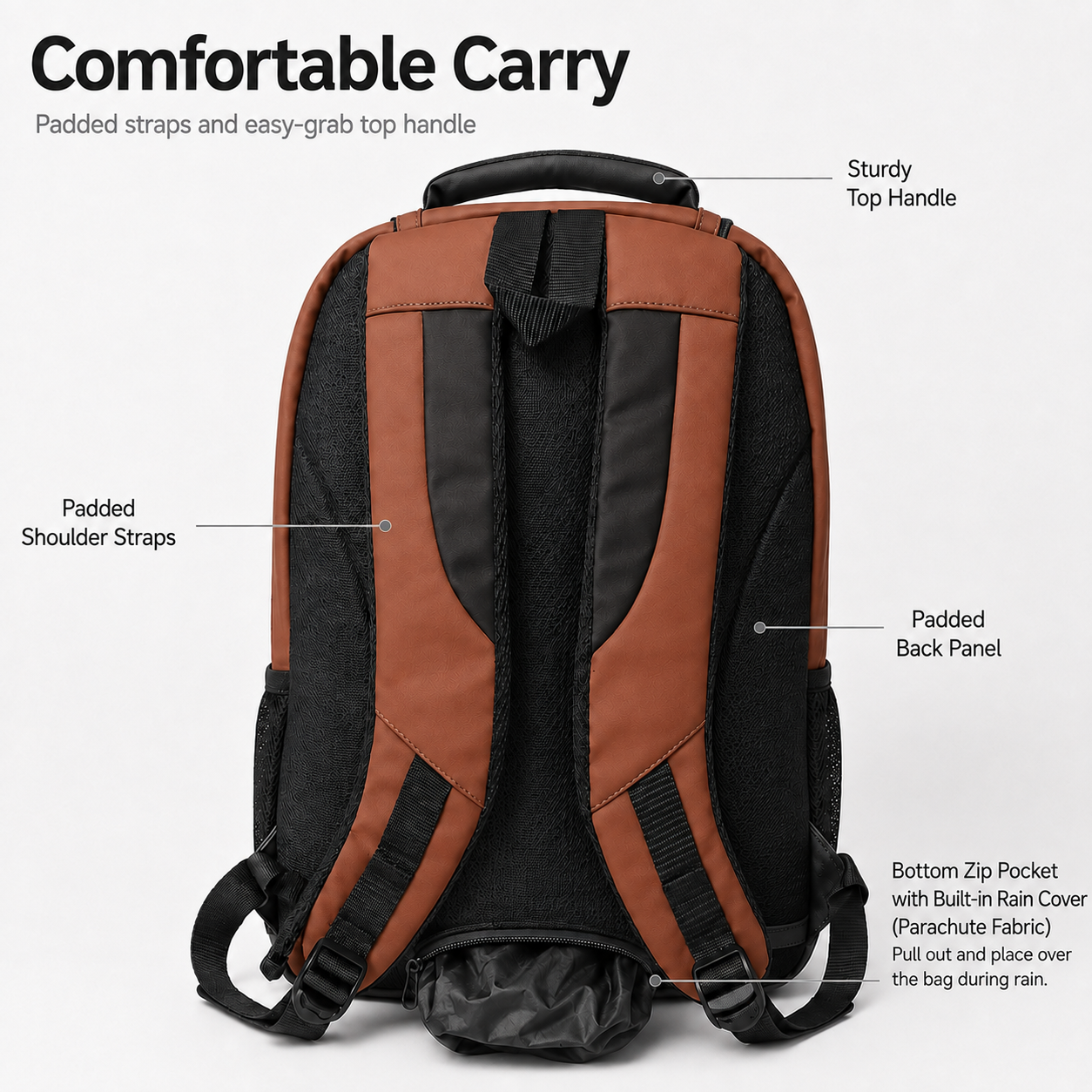 Urban Pro Multi-Compartment Laptop Backpack Brown – 19 Inch