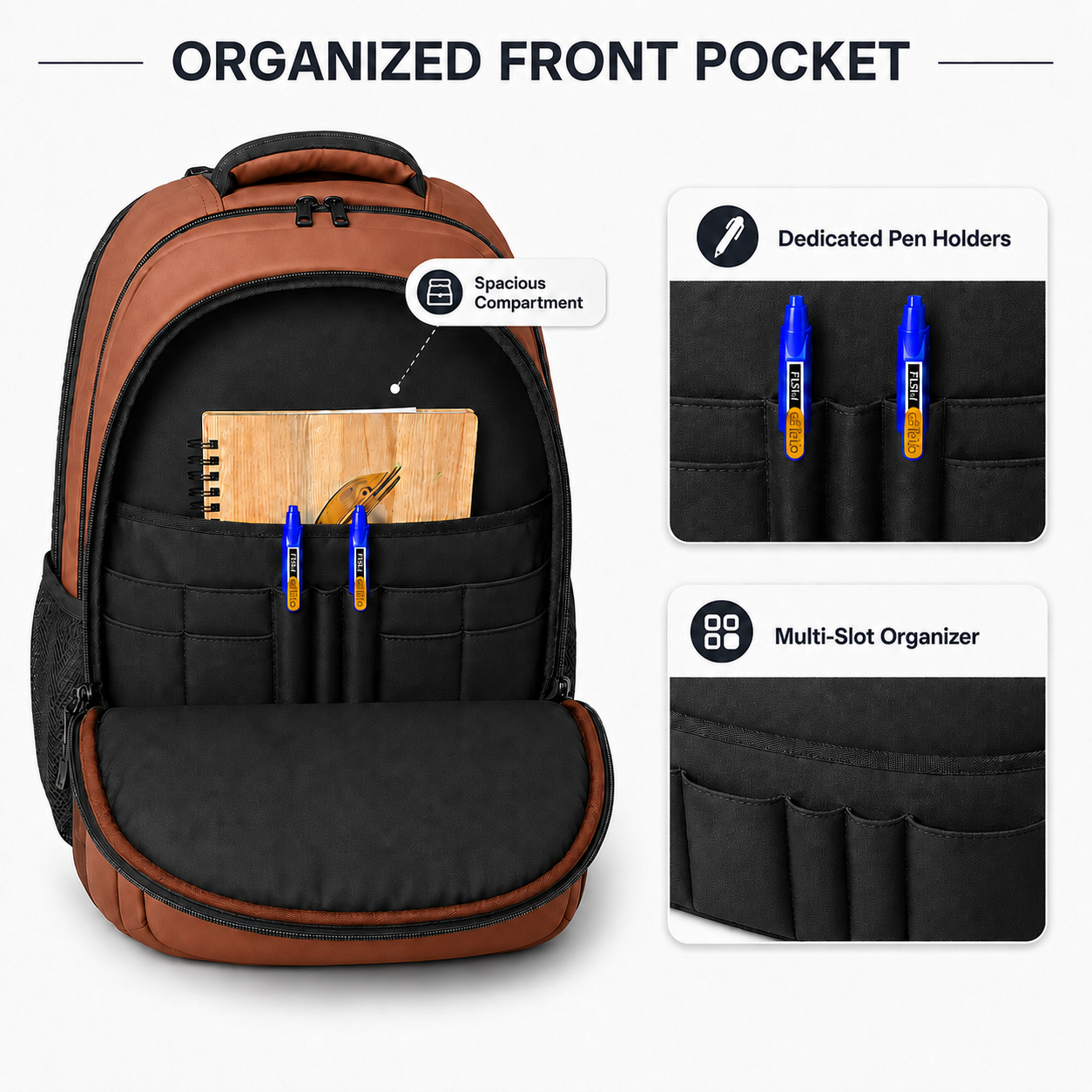 Urban Pro Multi-Compartment Laptop Backpack Brown – 19 Inch