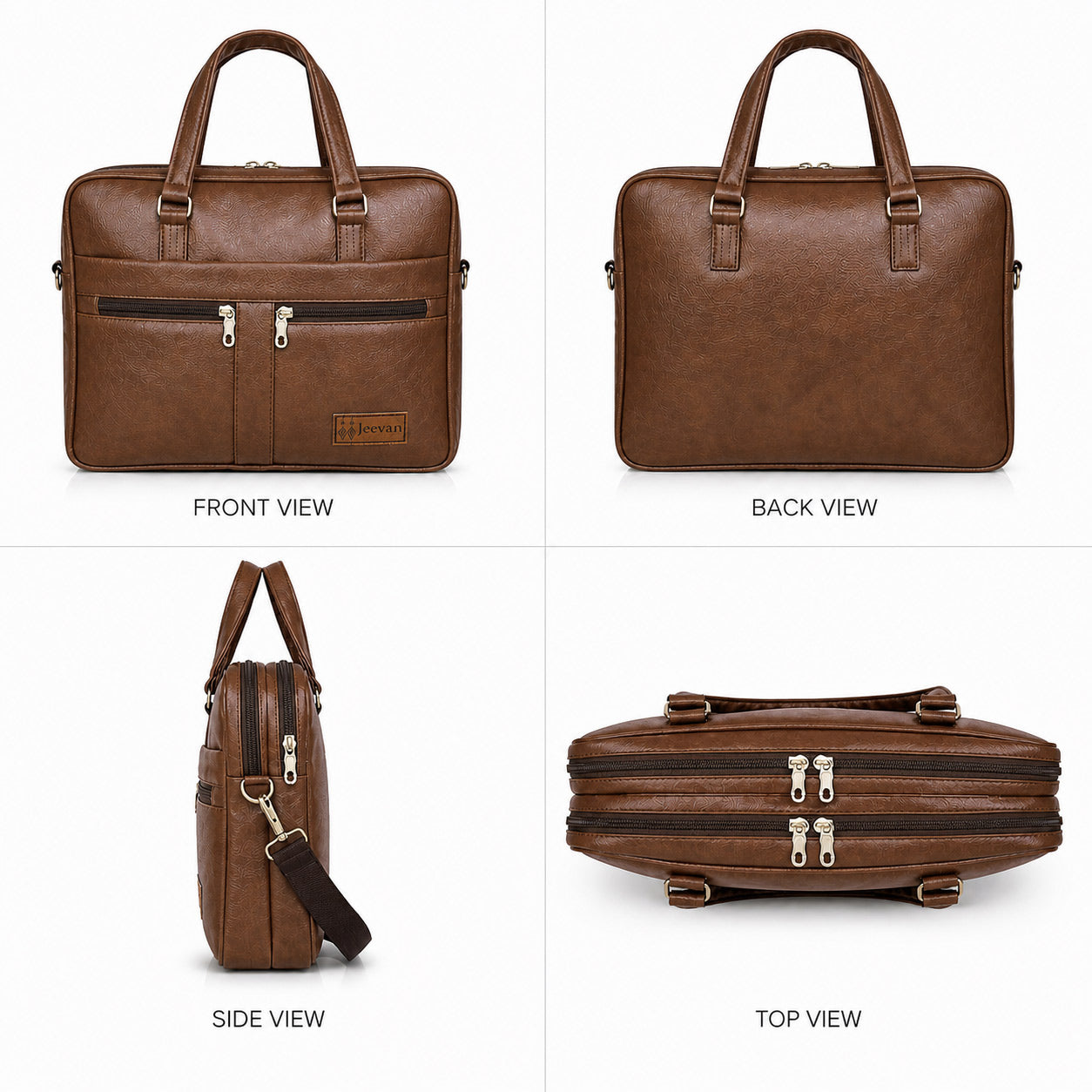 Jeevan Executive Faux Leather File Laptop Bag (Chocolate Brown)