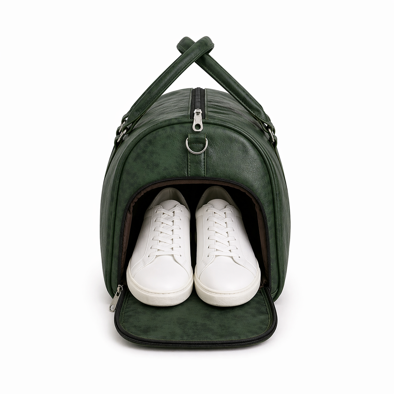 Jeevan Premium Faux Leather Duffle Bag with Shoes Pocket (Green)