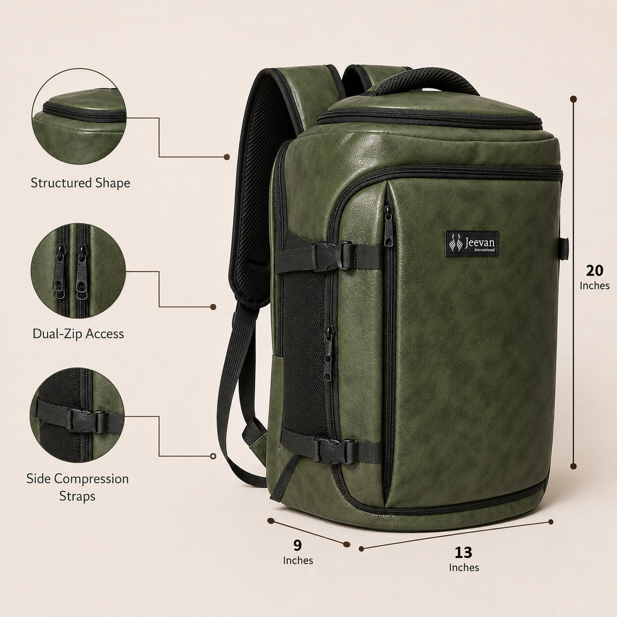 Jeevan Executive Travel Bag – Green