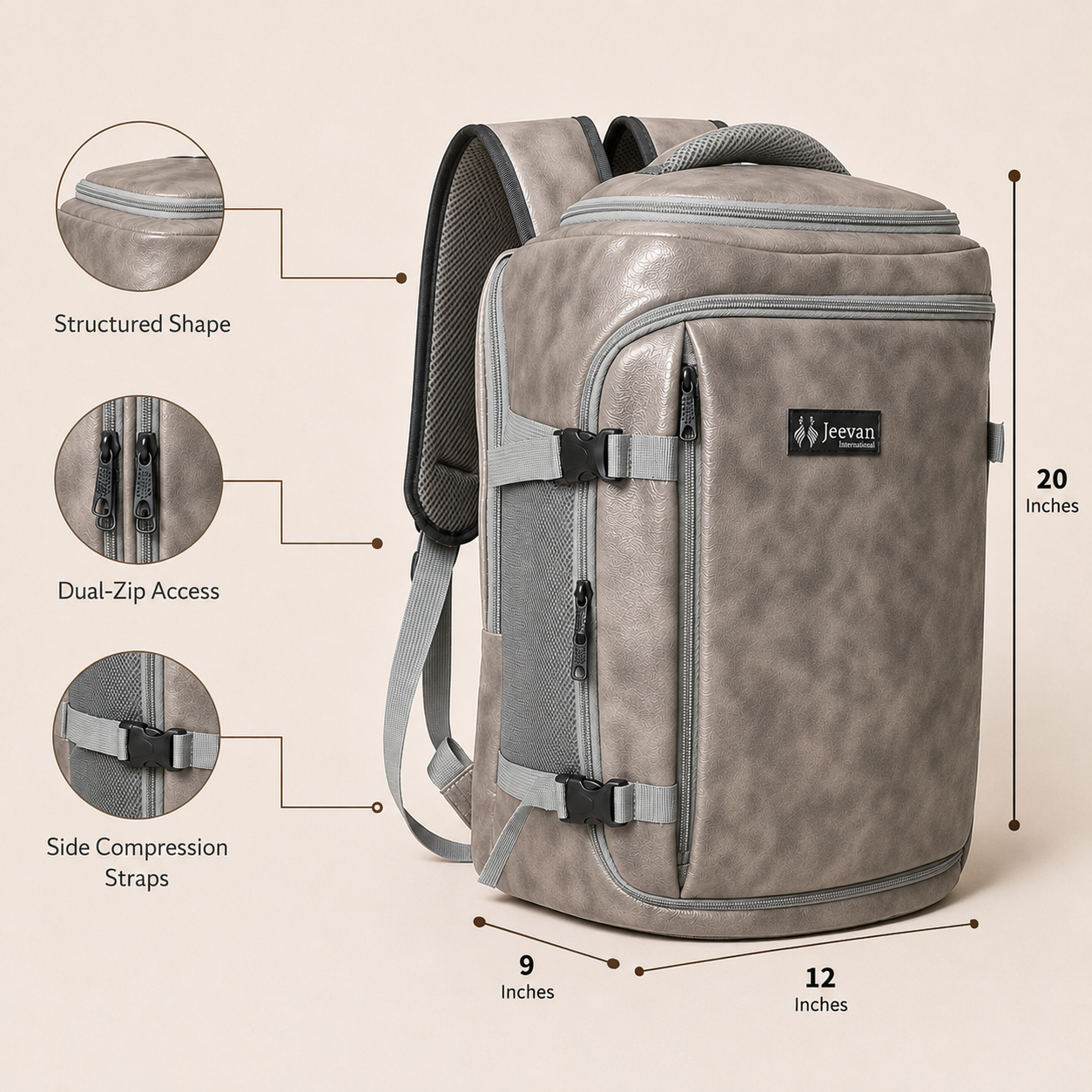 Jeevan Executive Travel Bag – Grey