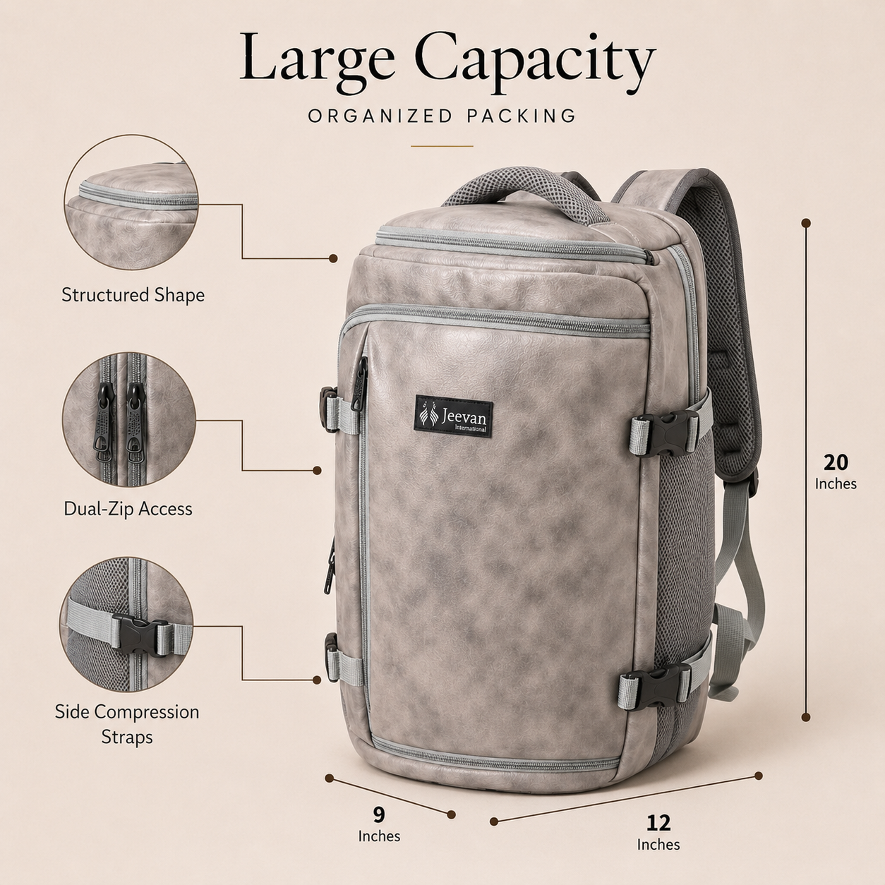 Jeevan Executive Travel Bag – Grey