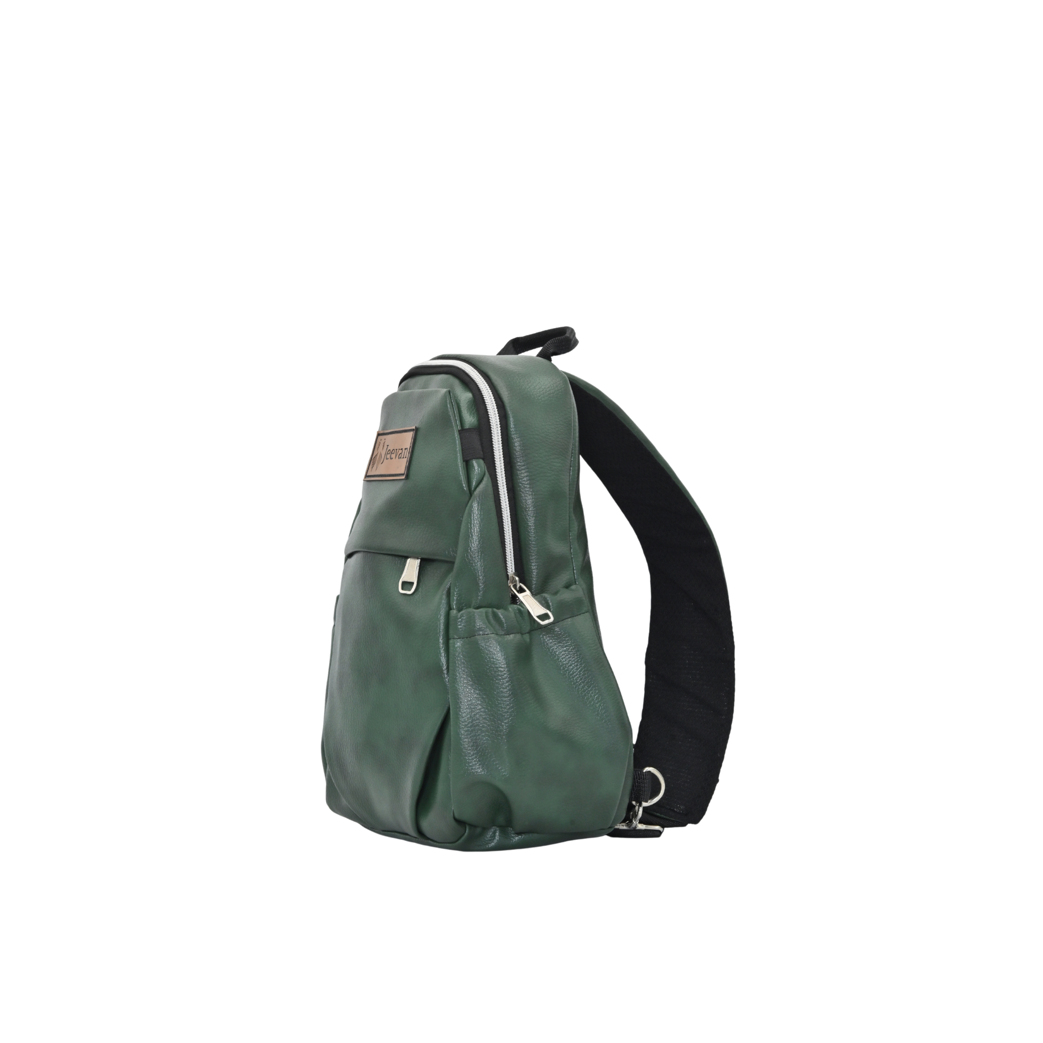 Jeevan Faux Leather Chest Cross Bag - Compact & Stylish (Green)