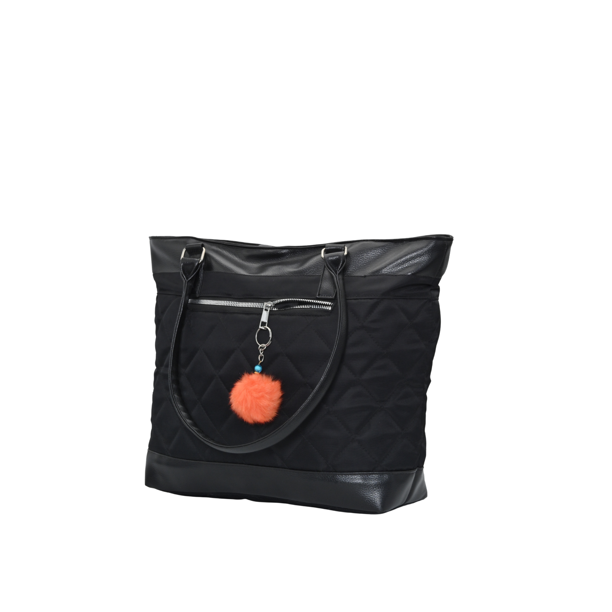 Jeevan PVC Diamond Cut Tote Bag (Black)
