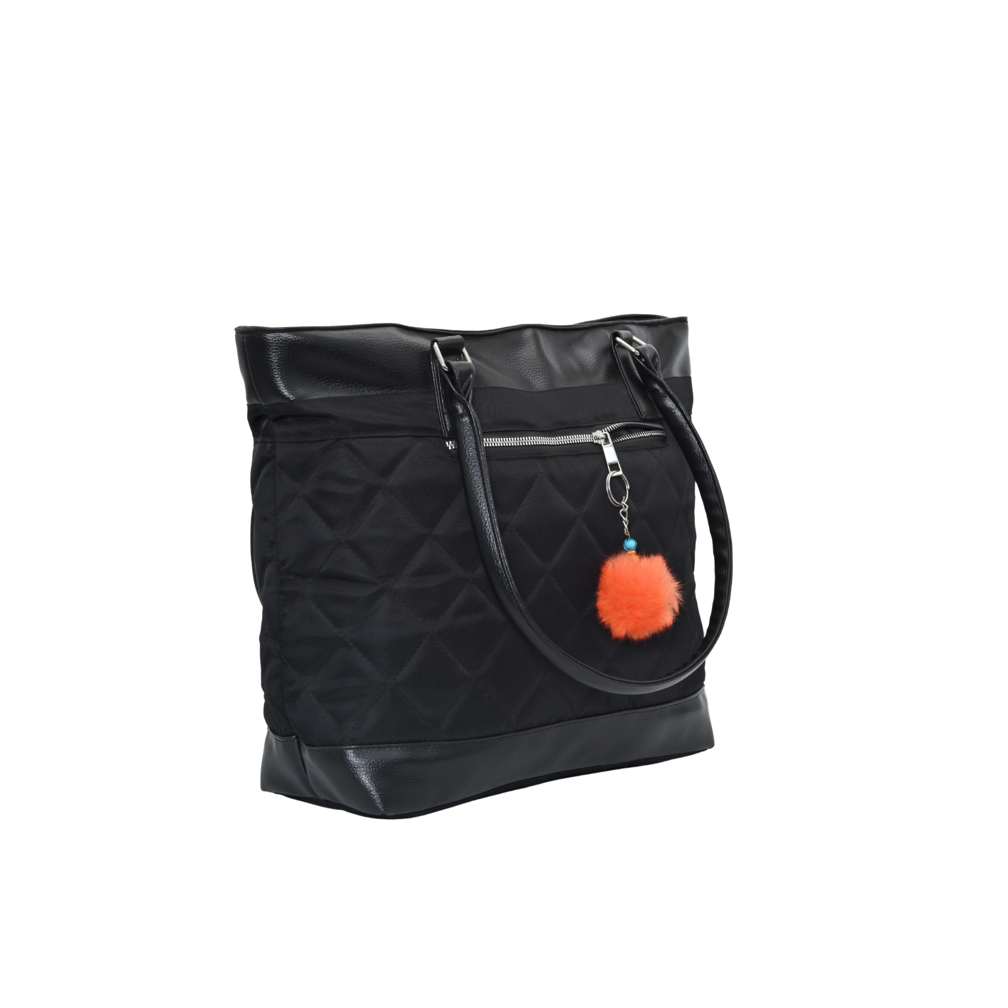 Jeevan PVC Diamond Cut Tote Bag (Black)
