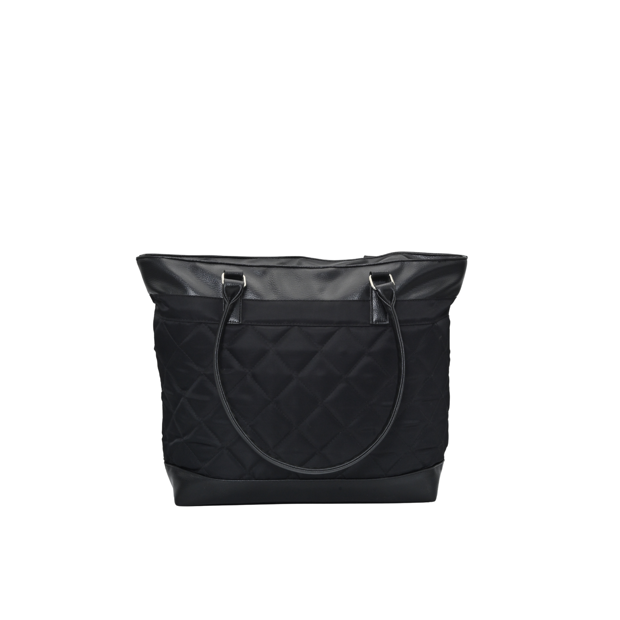 Jeevan PVC Diamond Cut Tote Bag (Black)