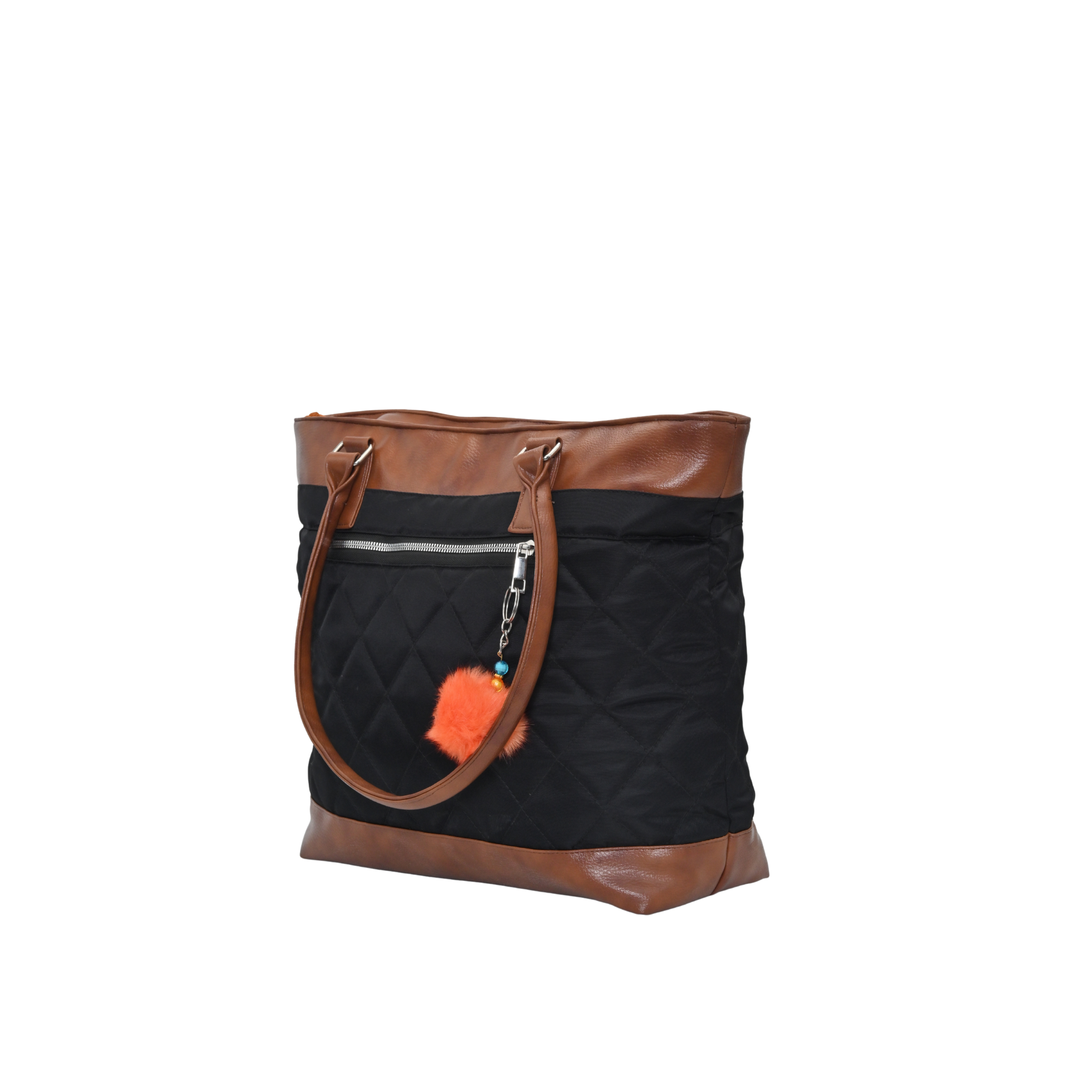 Jeevan PVC Diamond Cut Tote Bag (Camel Brown)