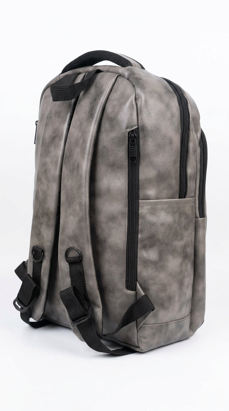 Jeevan Premium Faux Leather Backpack (Grey)